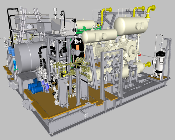 3D model of compressor system shared for review with customer