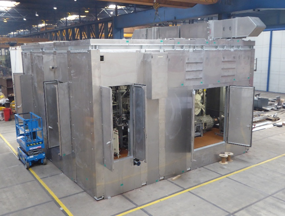 Full stainless steel noise enclosure for offshore location